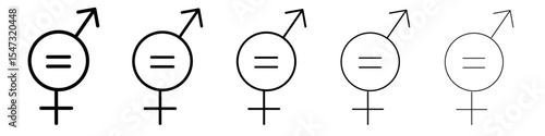 Gender equality icon flat illustration set logo