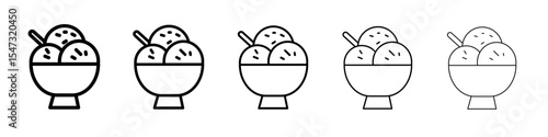 Gelato ice cream icon flat illustration set logo