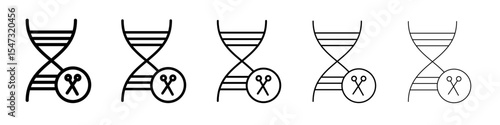 genome editing icon flat illustration set logo