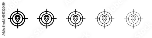 Geo Targeting icon flat illustration set logo