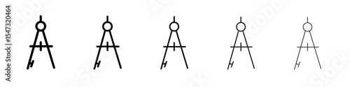 geometric compass icon flat illustration set logo