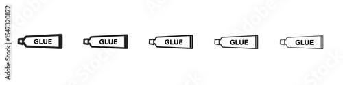 Glue icon flat illustration set logo