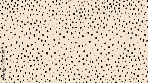 Beige Background with Scattered Dark Irregular Spots Abstract Seamless Pattern Design Textile Print