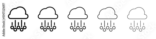 Hail icon flat illustration set logo