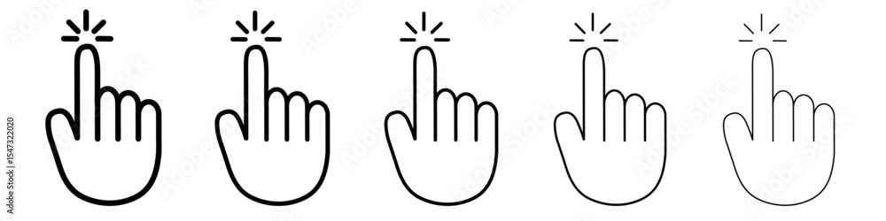 Fototapeta premium Hand clicking icon flat illustration set logo