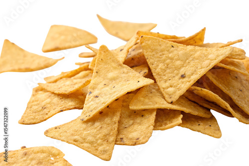  tortilla chips isolated on white background png, ai generated
