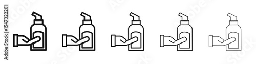 Hand wash icon flat illustration set logo