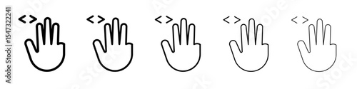 Hand, fingers, gesture, swipe, rotate icon flat illustration set logo