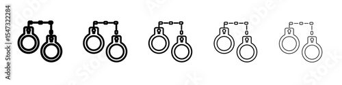 Handcuffs icon flat illustration set logo
