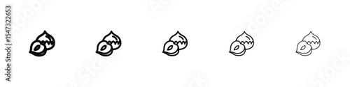 Hazelnut icon flat illustration set logo