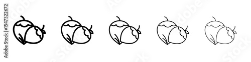 Hazelnut icon flat illustration set logo