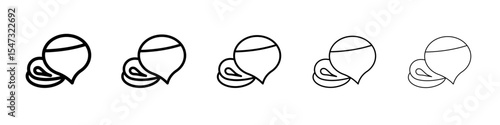 Hazelnut icon flat illustration set logo