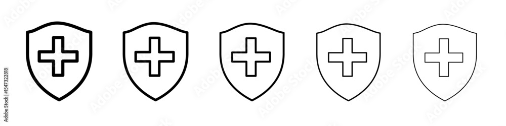Health insurance icon flat illustration set logo Health insurance icon flat illustration set logo
