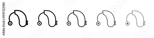 Hearing aid icon flat illustration set logo