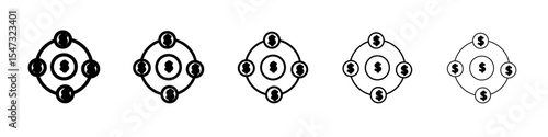 hedge fund icon flat illustration set logo