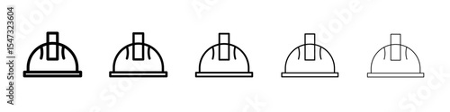 Helmet icon flat illustration set logo