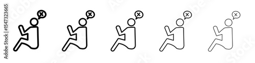 helpless human icon flat illustration set logo