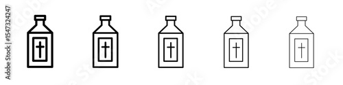 holy water bottle icon flat illustration set logo