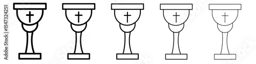 Holy chalice icon flat illustration set logo