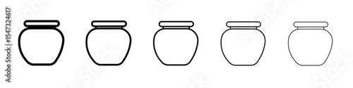 Honey jar icon flat illustration set logo