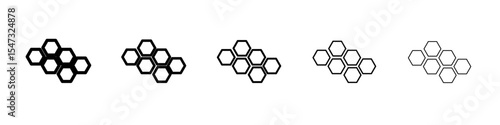 honeycomb icon flat illustration set logo