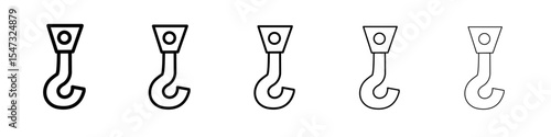Hook icon flat illustration set logo