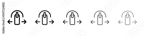 Horizontal swipe Flick Icon flat illustration set logo
