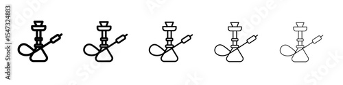 Hookah icon flat illustration set logo