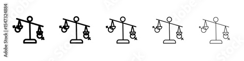 Hormone imbalance icon flat illustration set logo