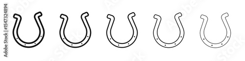 Horseshoe icon flat illustration set logo