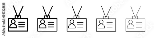 Id card icon flat illustration set logo