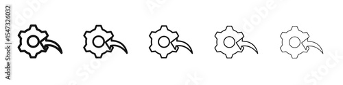 Implementation icon flat illustration set logo