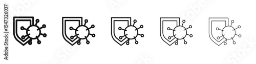 immunity icon flat illustration set logo
