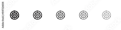 Implementation icon flat illustration set logo