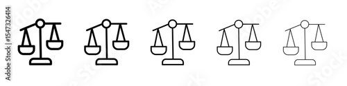 Inequality icon flat illustration set logo
