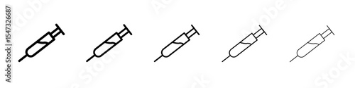 Insulin syringe icon flat illustration set logo