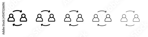 Interaction icon flat illustration set logo
