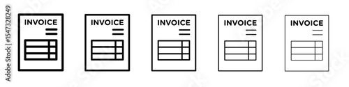 invoice icon flat illustration set logo