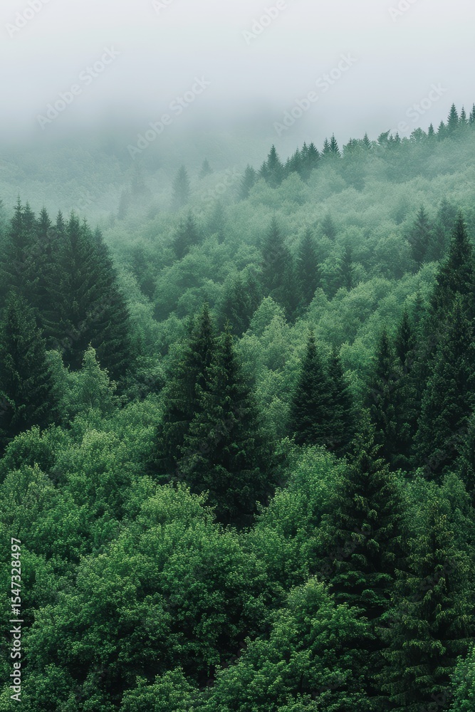 Lush green forest landscape with fog covering trees and mountains, serene nature scenery, tranquility in wilderness, outdoor adventure, scenic environment. Lush green forest landscape with fog covering trees and mountains, serene nature scenery, tranquility in wilderness, outdoor adventure, scenic environment.