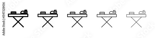ironing table icon flat illustration set logo
