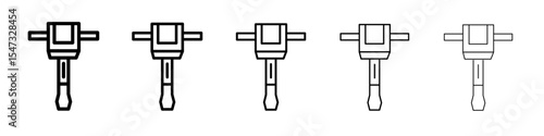 jack hammer icon flat illustration set logo
