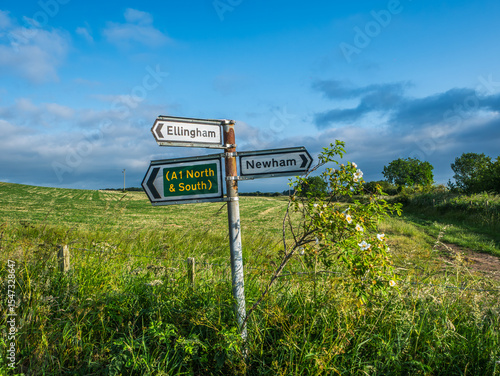 Wallpaper Mural Road side signpost in rural area of Northumberland Torontodigital.ca