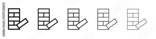 Jenga icon flat illustration set logo