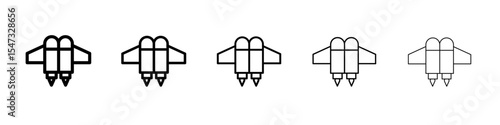 Jet pack icon flat illustration set logo