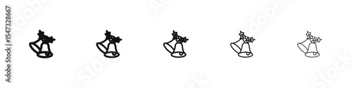 Jingle bell icon flat illustration set logo
