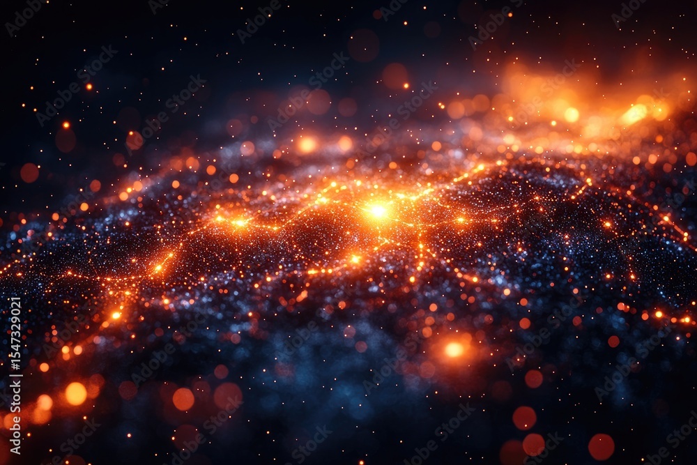 Abstract Cosmic Energy Background with Glowing Particles Abstract Cosmic Energy Background with Glowing Particles
