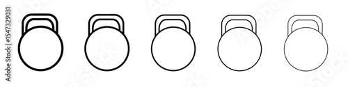 kettlebell icon flat illustration set logo