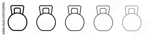 kettlebell icon flat illustration set logo