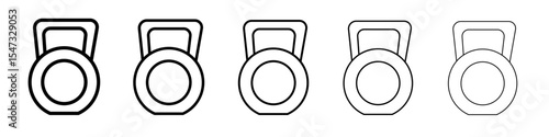 kettlebell icon flat illustration set logo