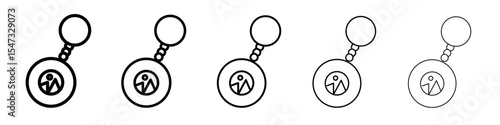 Key Chain Icon flat illustration set logo